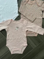 Set 4 bodysuit dài tay cho bé gái 0 đến 3 tháng - Ảnh 3