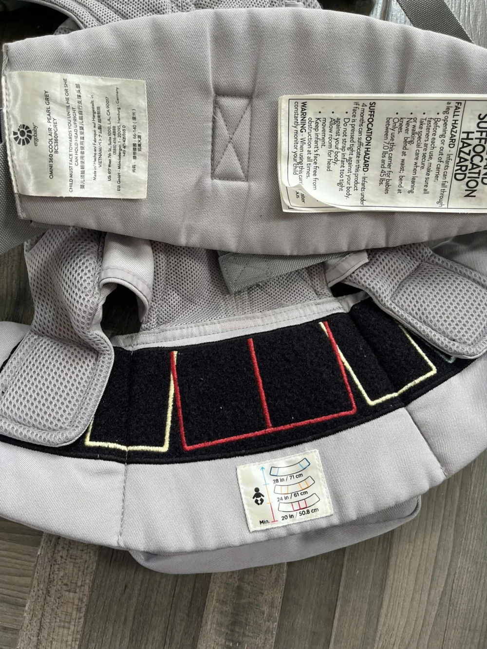 Địu Ergobaby Omni 360 cool air màu xám 0-4 tuổi - Ảnh 5