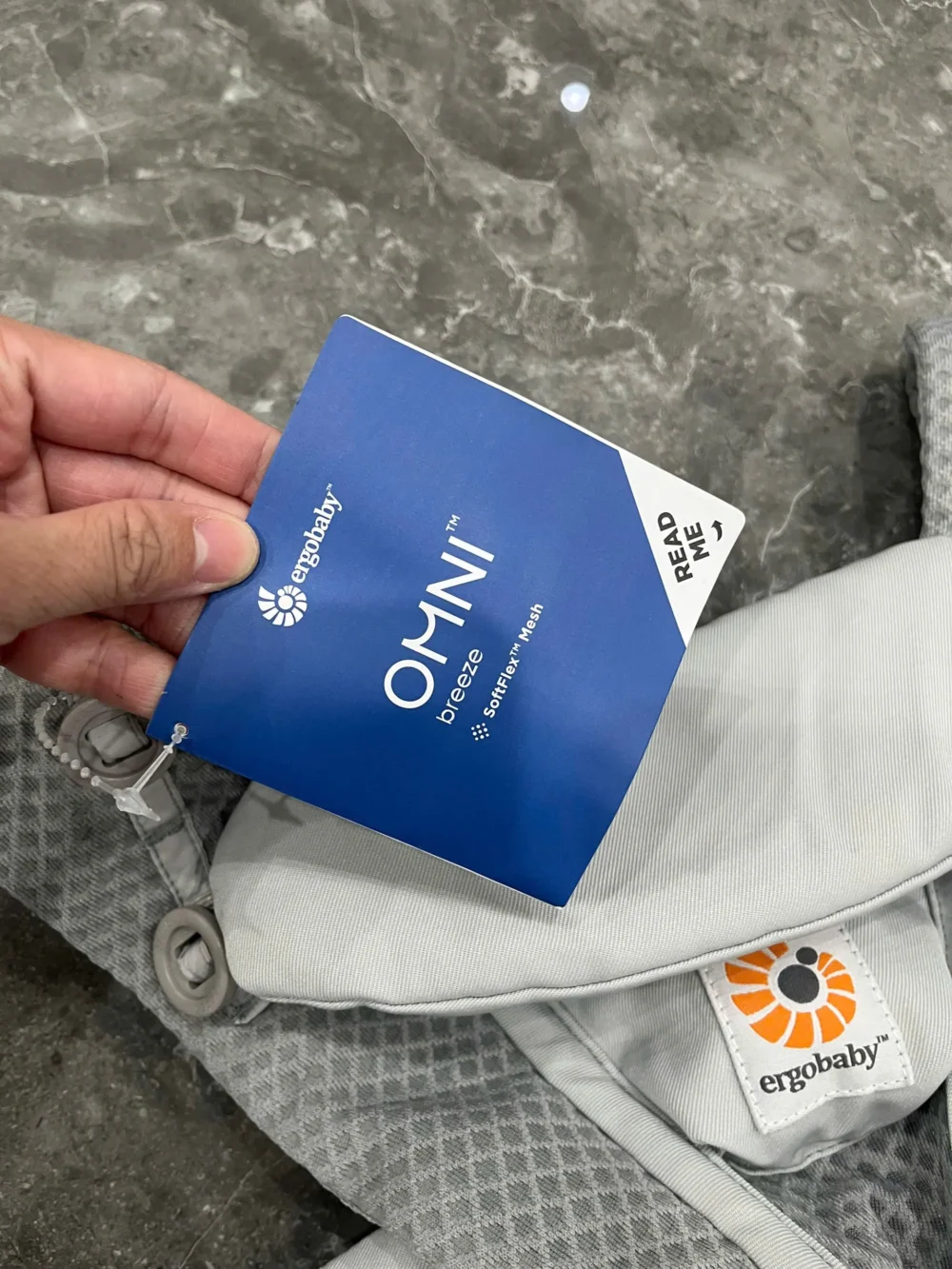 Địu Ergo baby Omni Breeze màu xám new tag fullbox - Ảnh 6