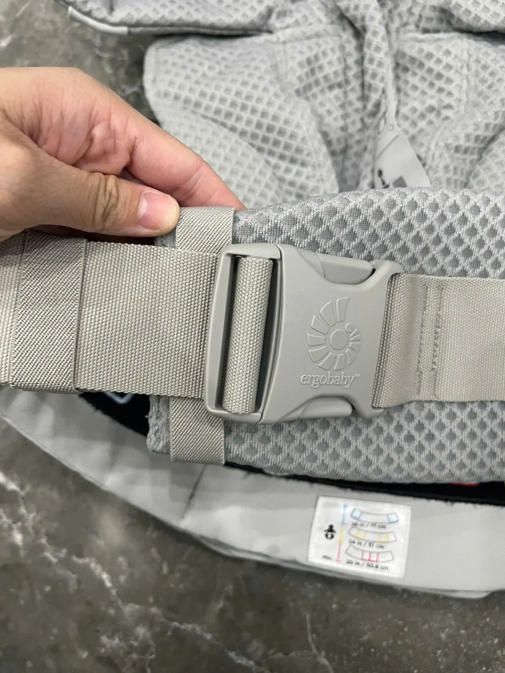 Địu Ergo baby Omni Breeze màu xám new tag fullbox - Ảnh 9