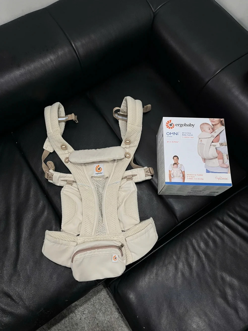 Địu Ergo baby Omni Breeze màu be còn box - Ảnh 10