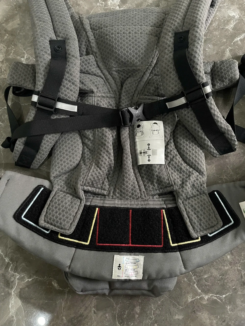 Địu Ergo baby Omni Breeze màu xám đậm (còn box) - Ảnh 13