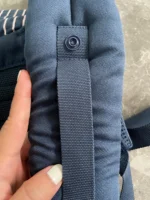 Địu Ergo baby Omni 360 cool air mesh xanh navy sọc hồng (còn box) tặng kèm yếm địu - Ảnh 12