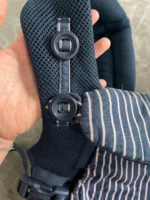 Địu Ergo baby Omni 360 cool air mesh xanh navy sọc hồng (còn box) tặng kèm yếm địu - Ảnh 14