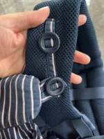 Địu Ergo baby Omni 360 cool air mesh xanh navy sọc hồng (còn box) tặng kèm yếm địu - Ảnh 25