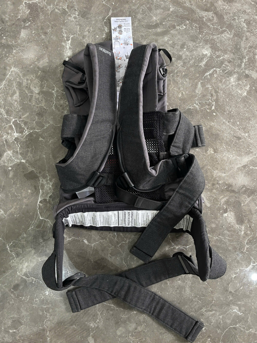 Địu Baby bjorn one cotton mix màu denim grey x cotton grey (còn box) 0-4 tuổi - Ảnh 13