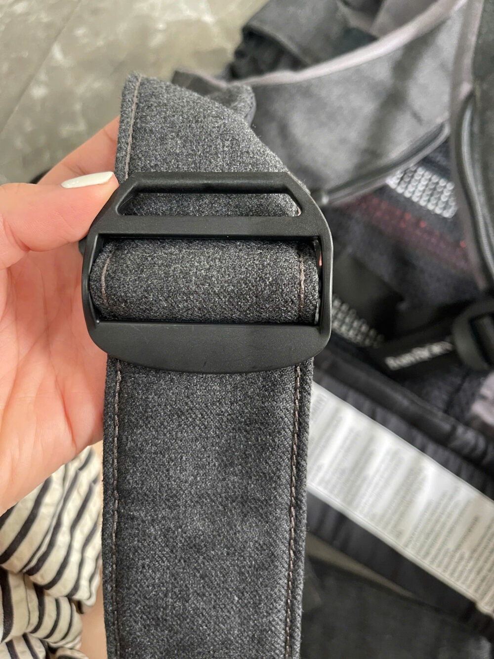 Địu Baby bjorn one cotton mix màu denim grey x cotton grey (còn box) 0-4 tuổi - Ảnh 19