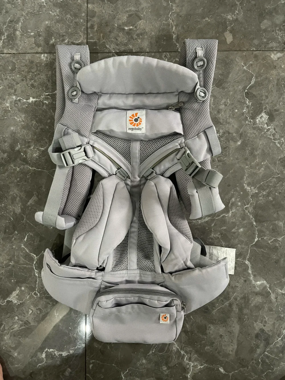 Địu Ergo baby Omni 360 cool air mesh màu xám nhạt - Ảnh 11