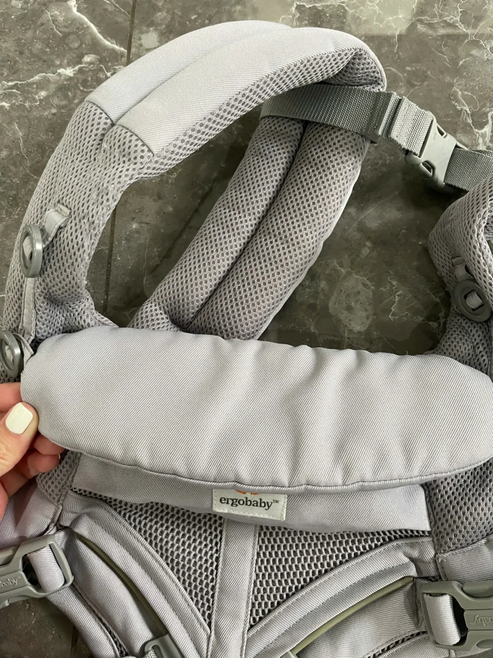 Địu Ergo baby Omni 360 cool air mesh màu xám nhạt - Ảnh 18