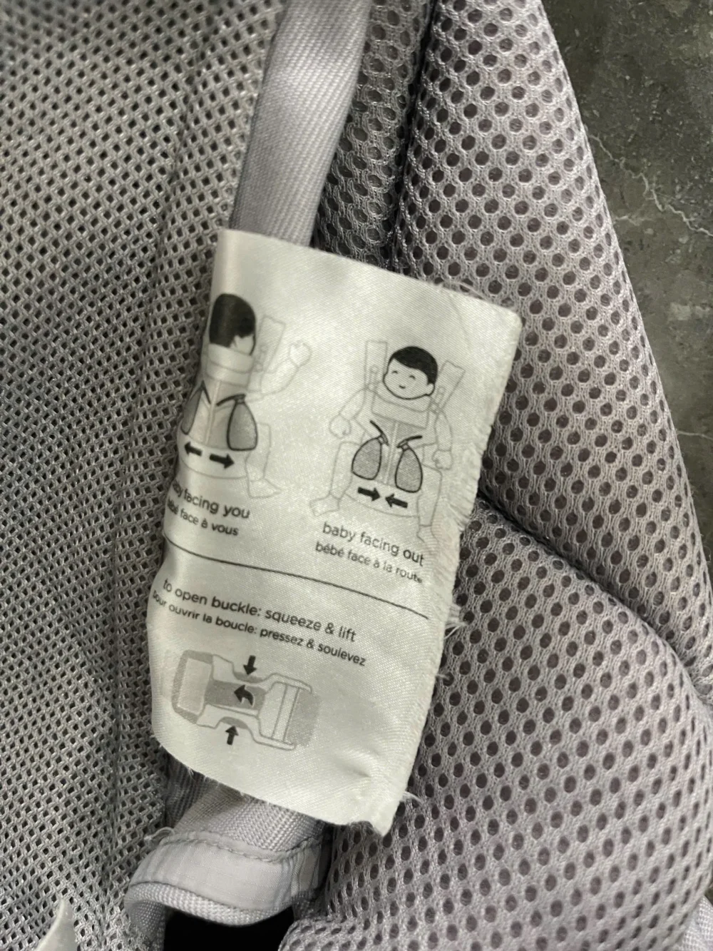 Địu Ergo baby Omni 360 cool air mesh màu xám nhạt - Ảnh 19