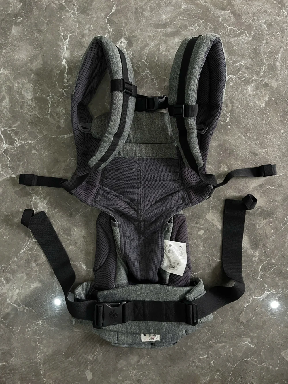 Địu Ergo baby Omni 360 cool air mesh màu xám đậm phối đen - Ảnh 12