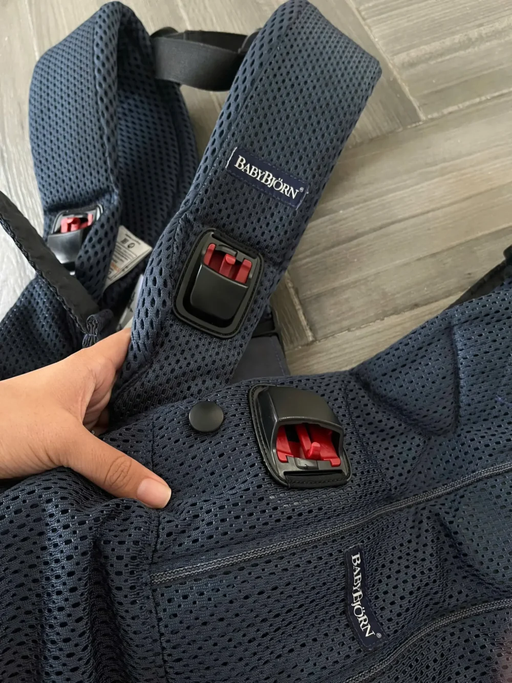 Địu Baby bjorn one air 3D mesh màu xanh navy 3kg2-15kg - Ảnh 3