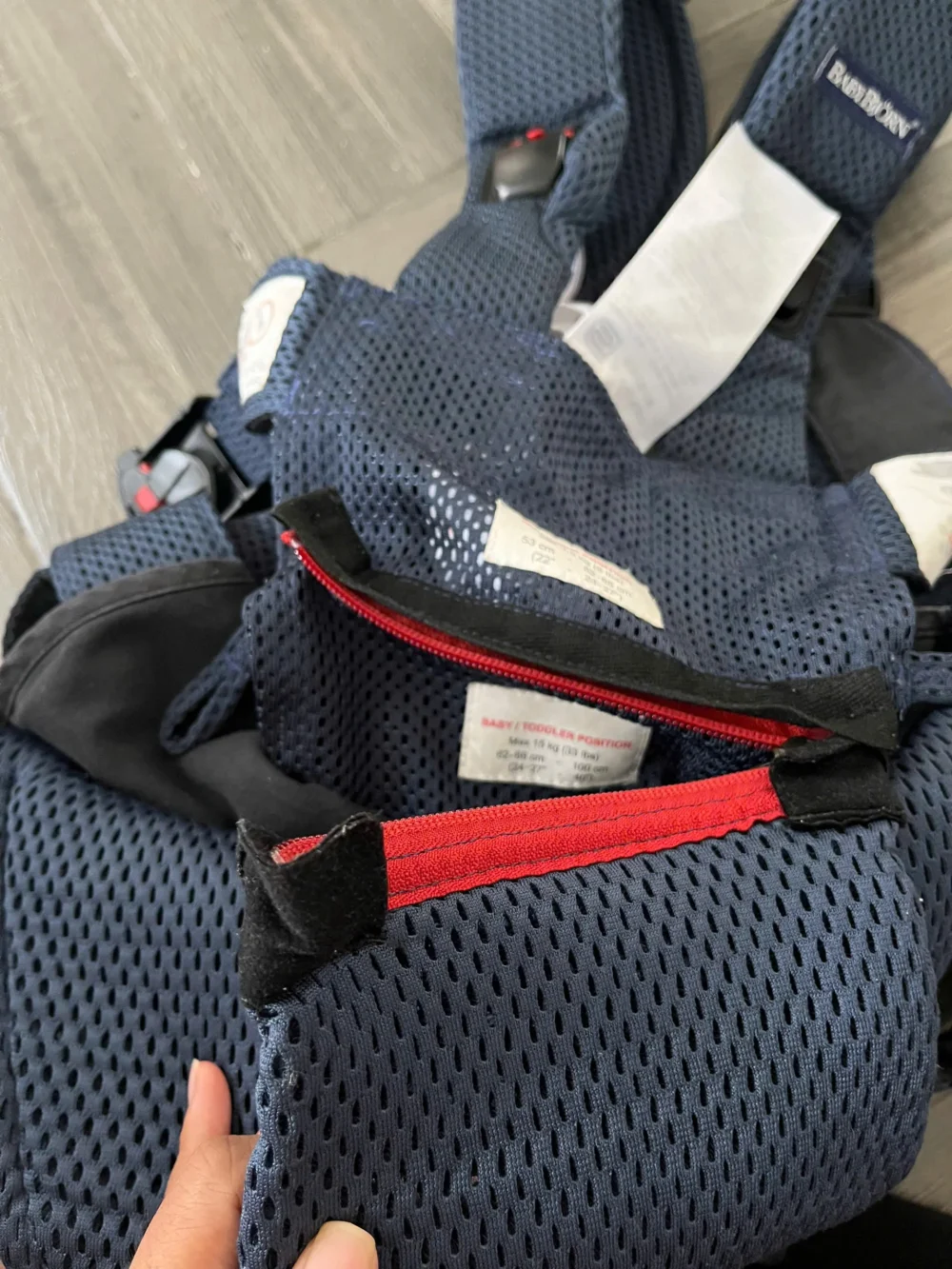 Địu Baby bjorn one air 3D mesh màu xanh navy 3kg2-15kg - Ảnh 7