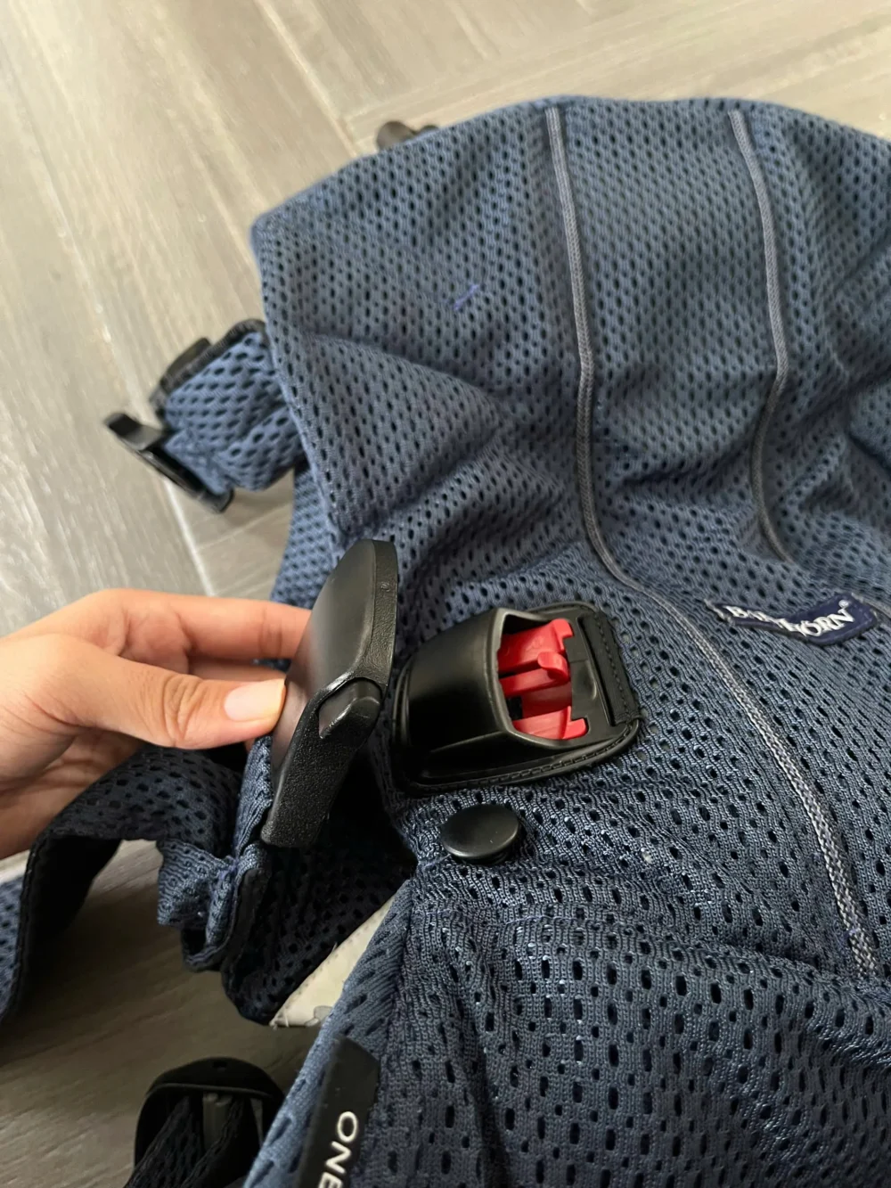 Địu Baby bjorn one air 3D mesh màu xanh navy 3kg2-15kg - Ảnh 12