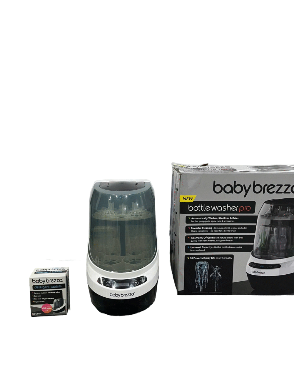 Máy rửa bình & tiệt trùng Baby breeza bản US (tặng kèm 4 bịch viên rửa + cục chuyển nguồn)