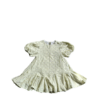 Váy đầm bé gái tay phồng xanh pastel thêu hoa nhí Hebechicc (váy 2 lớp) 3-4 tuổi