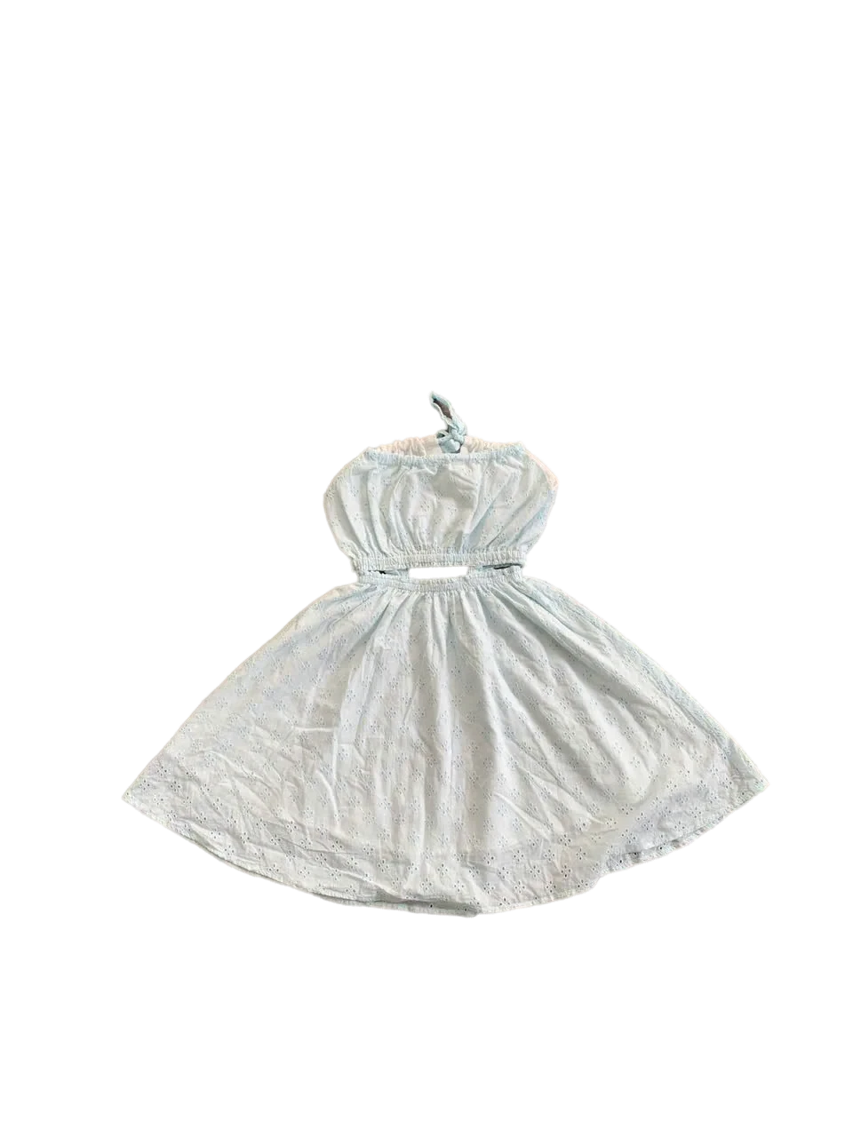 Váy kiểu thêu nhí hở eo cho bé gái xanh pastel Hebechicc (2)