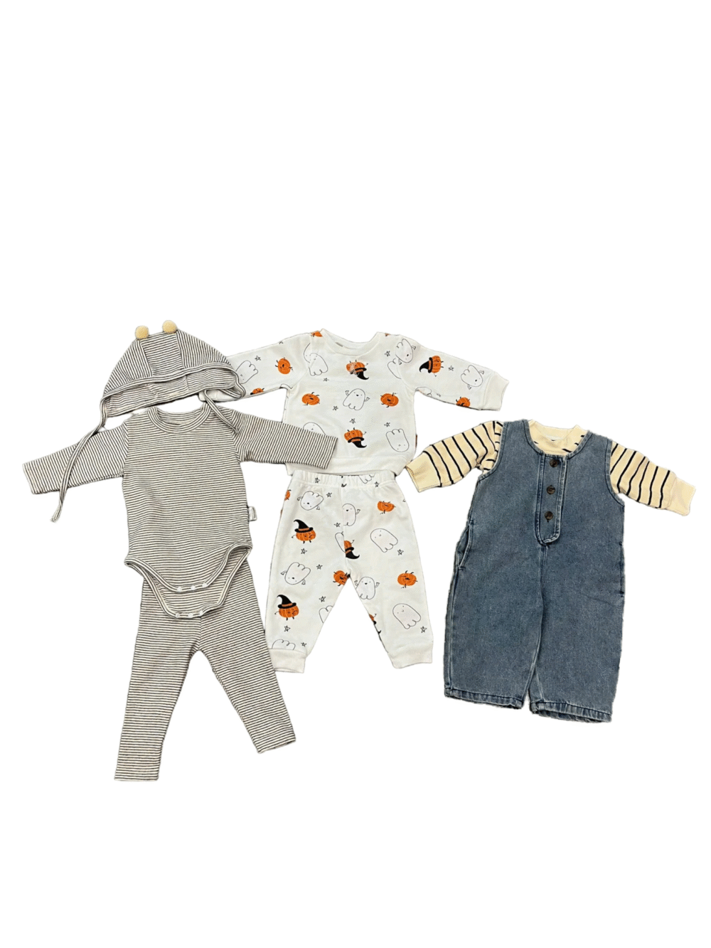 Set 3 bộ đồ bé mix brand Lila&Jack, Bbamma, no brand 6-9 tháng