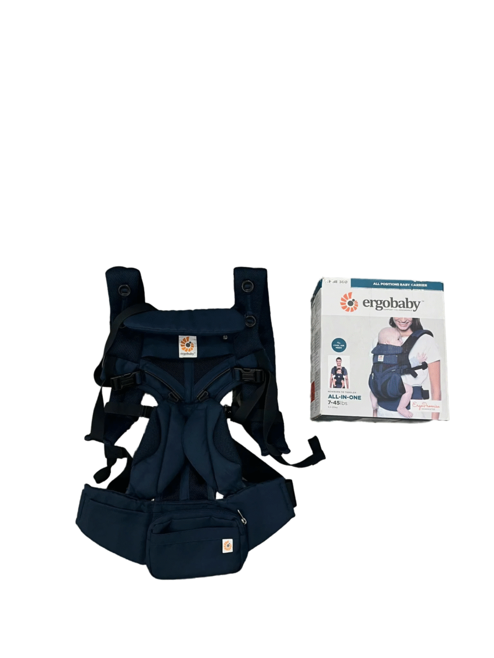 Địu Ergo baby Omni 360 cool air mesh màu xanh navy 0-4 tuổi (còn box)