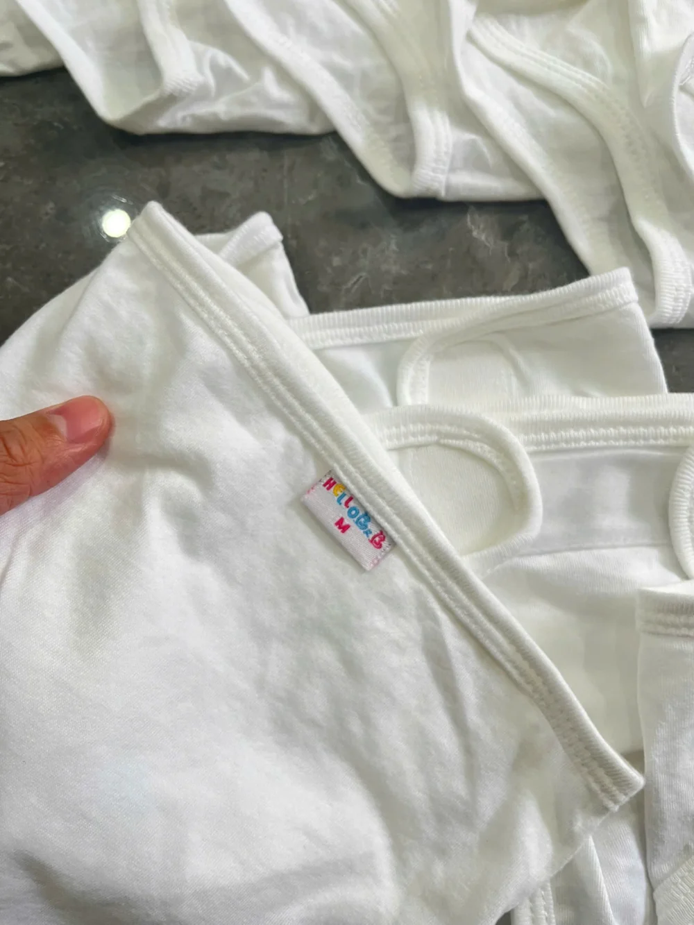 Set 10 tã dán sơ sinh bằng vải cotton Hello BnB (màu trắng) - Ảnh 2