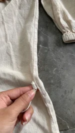 Váy đầm bé gái vải đũi Sora bebe màu be Sora bebe - Ảnh 6