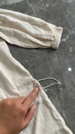 Váy đầm bé gái vải đũi Sora bebe màu be Sora bebe - Ảnh 3
