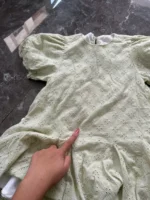 Váy đầm bé gái tay phồng xanh pastel thêu hoa nhí Hebechicc (váy 2 lớp) 3-4 tuổi - Ảnh 9
