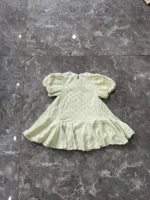 Váy đầm bé gái tay phồng xanh pastel thêu hoa nhí Hebechicc (váy 2 lớp) 3-4 tuổi - Ảnh 6