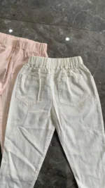 Set 2 quần dài vải kaki bé gái thêu hoạ tiết korean brandkorean brand 4-5 tuổi - Ảnh 6