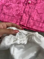 Set đồ bà ba cho bé gái kèm khăn màu hồng - Ảnh 2