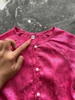Set đồ bà ba cho bé gái kèm khăn màu hồng - Ảnh 5