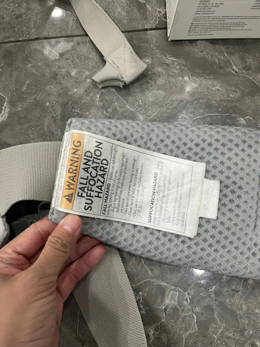 Địu Ergo baby Omni Breeze màu xám nhạt 0-4 tuổi (còn box) - Ảnh 20