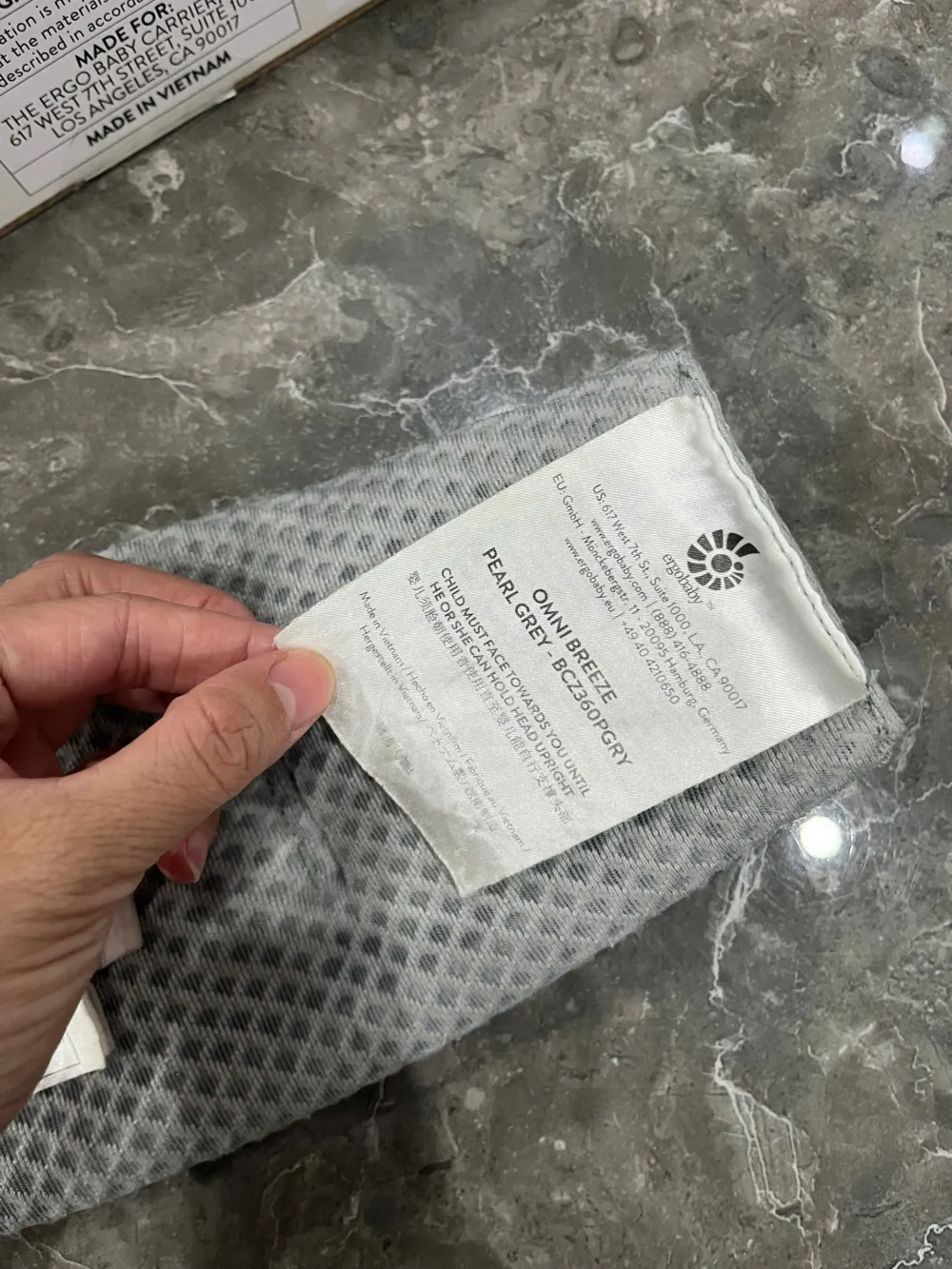 Địu Ergo baby Omni Breeze màu xám nhạt 0-4 tuổi (còn box) - Ảnh 21