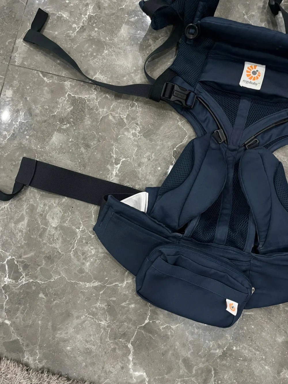 Địu Ergo baby Omni 360 cool air mesh màu xanh navy 0-4 tuổi (no box) - Ảnh 12