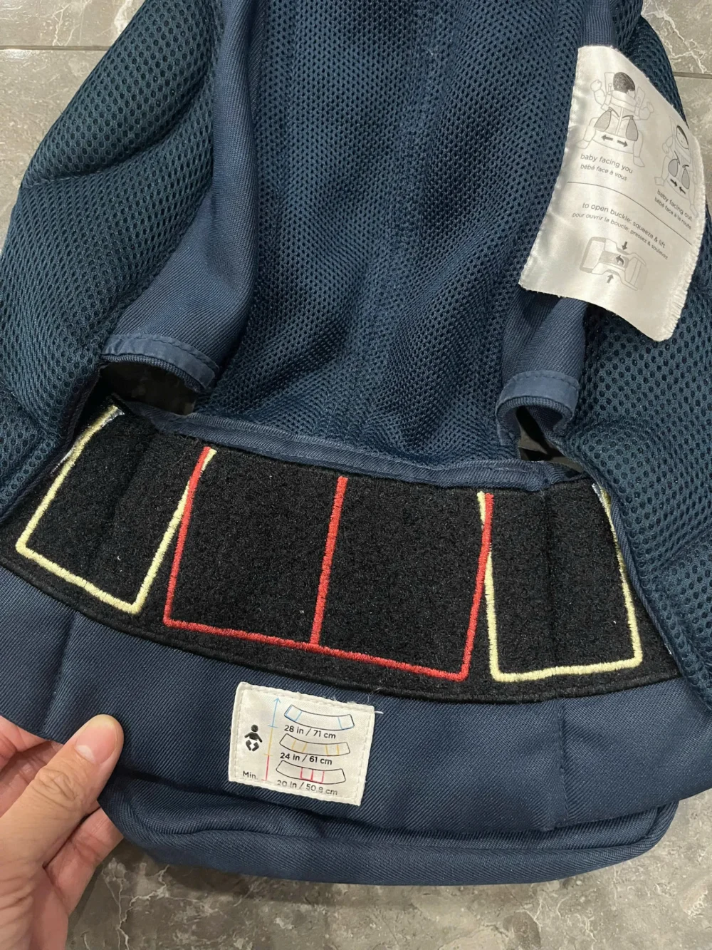 Địu Ergo baby Omni 360 cool air mesh màu xanh navy 0-4 tuổi (no box) - Ảnh 6