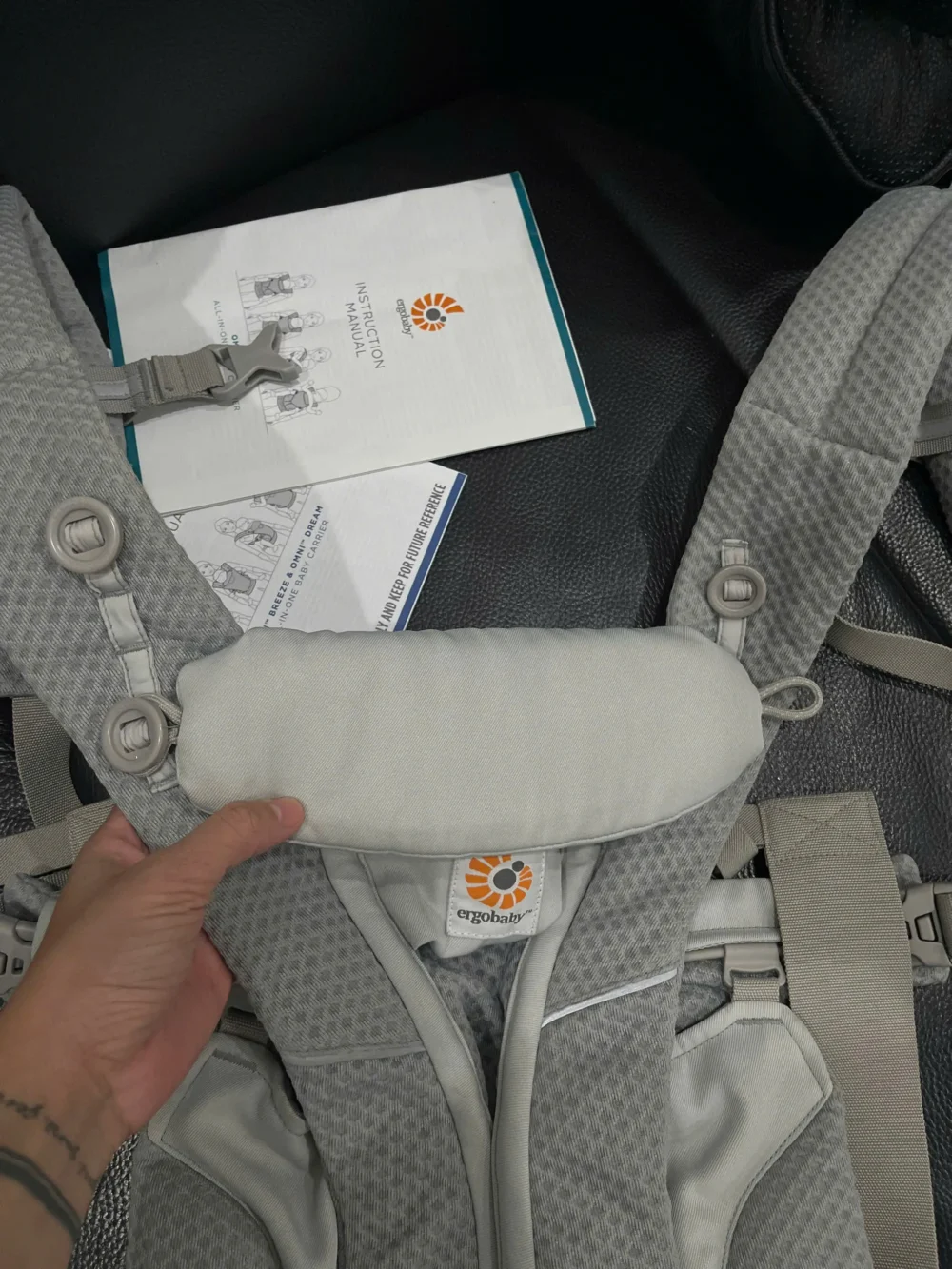 Địu Ergo baby Omni Breeze màu xám nhạt 0-4 tuổi (no box) - Ảnh 10