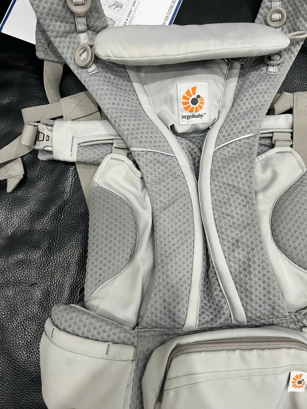 Địu Ergo baby Omni Breeze màu xám nhạt 0-4 tuổi (no box) - Ảnh 13