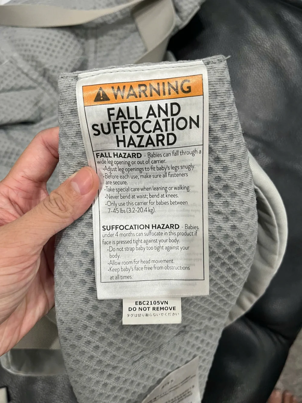 Địu Ergo baby Omni Breeze màu xám nhạt 0-4 tuổi (no box) - Ảnh 4