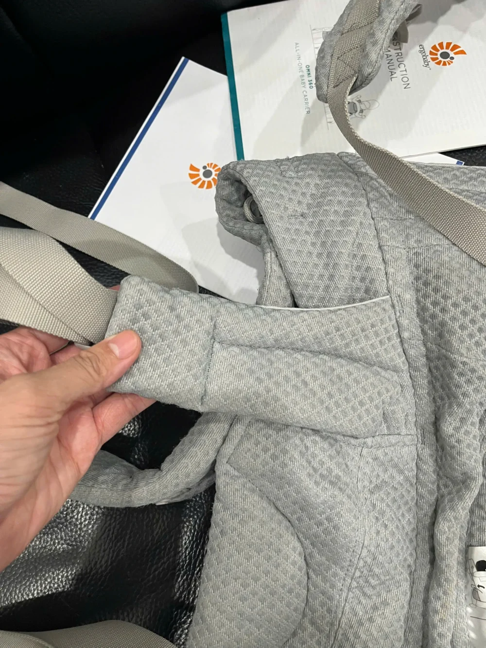 Địu Ergo baby Omni Breeze màu xám nhạt 0-4 tuổi (no box) - Ảnh 5