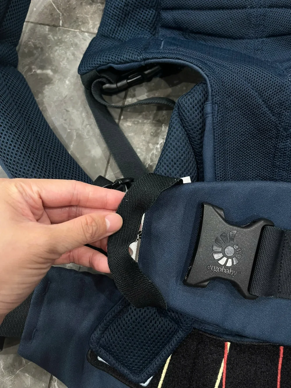 Địu Ergo baby Omni 360 cool air mesh màu xanh navy 0-4 tuổi (còn box) - Ảnh 15