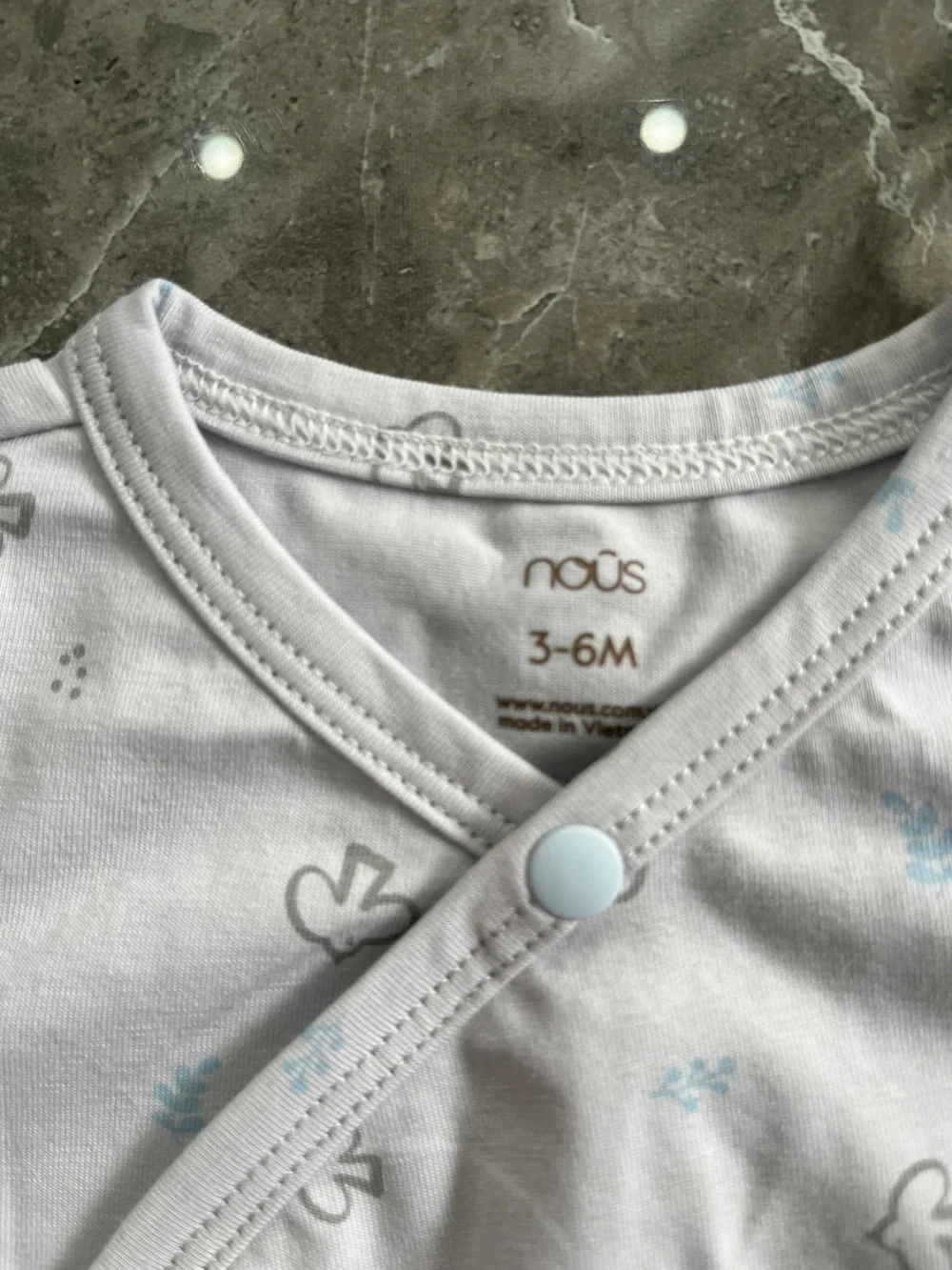 Body chip cộc tay bé gái Nous hoạ tiết (3 đến 6 tháng) - Ảnh 4