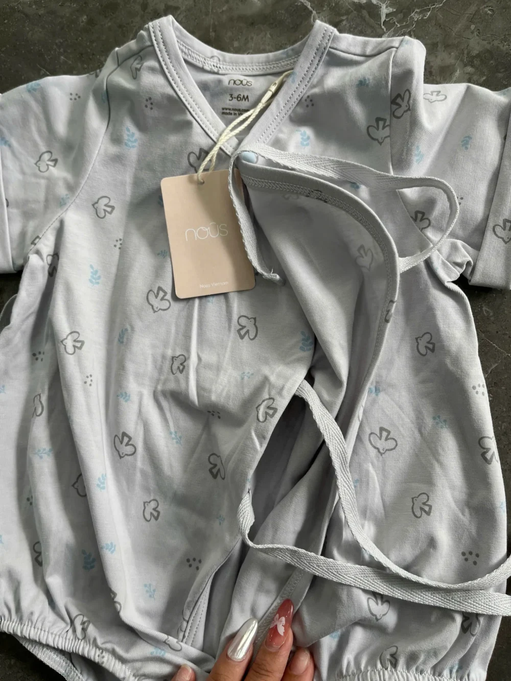 Body chip cộc tay bé gái Nous hoạ tiết (3 đến 6 tháng) - Ảnh 5