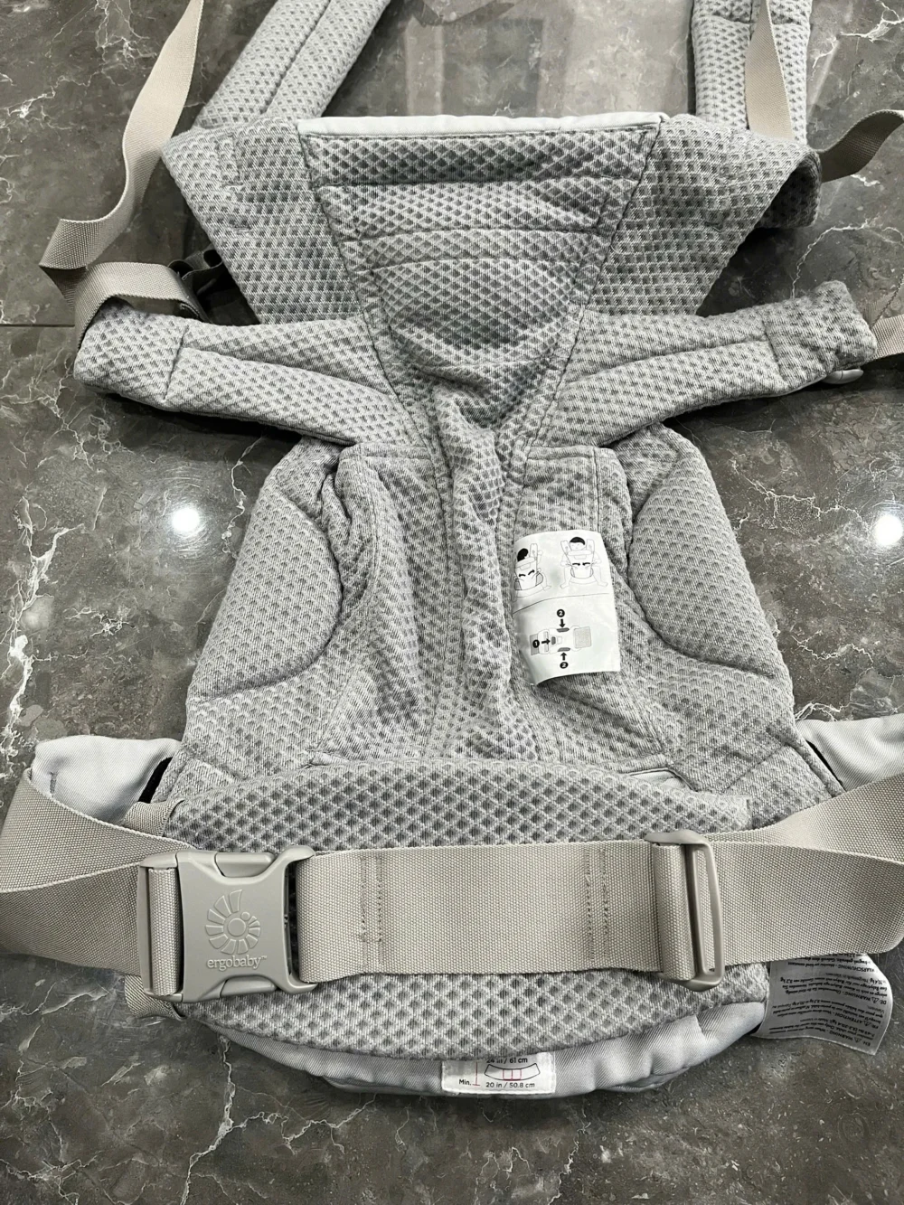 Địu Ergo baby Omni Breeze màu xám nhạt 0-4 tuổi (no box) - Ảnh 3