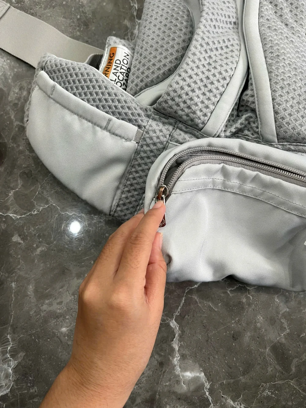 Địu Ergo baby Omni Breeze màu xám nhạt 0-4 tuổi (no box) - Ảnh 6