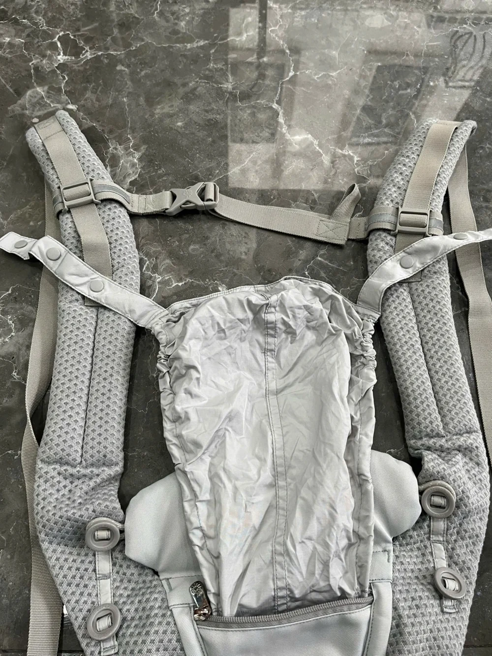 Địu Ergo baby Omni Breeze màu xám nhạt 0-4 tuổi (no box) - Ảnh 8