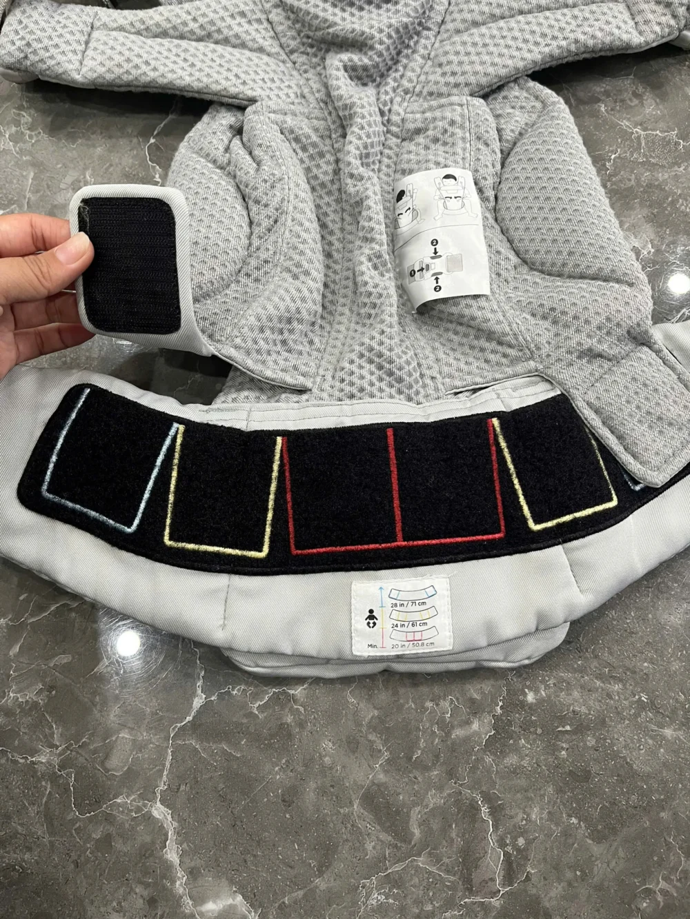 Địu Ergo baby Omni Breeze màu xám nhạt 0-4 tuổi (no box) - Ảnh 11