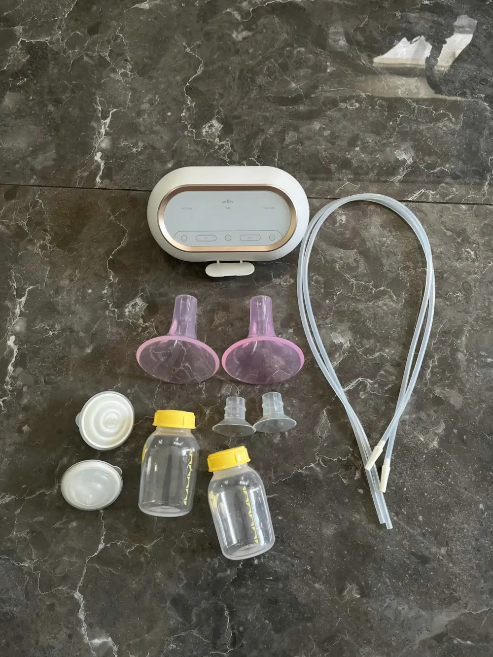 Máy hút sữa điện đôi Spectra Dual Compact (thiếu bình sữa, cổ nối, van cổ vịt, tặng kèm 2 bình trữ sữa Medela & cặp phễu Mamachoice) - Ảnh 4