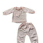 Set bộ đồ hồng nhạt vintage vải muslin cao cấp Albetta (12 đến 18 tháng)