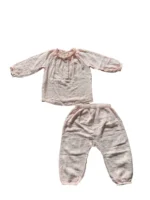 Set bộ đồ hồng nhạt vintage vải muslin cao cấp Albetta (12 đến 18 tháng)