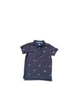 Áo polo ngắn tay thêu hình hoạt tiết xe ô tô cho bé trai màu xanh navy George (2 đến 3 tuổi)